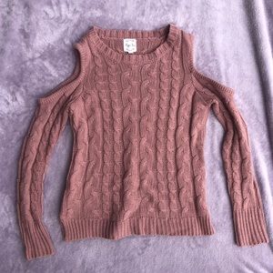 Cold Shoulder Pink Sweater